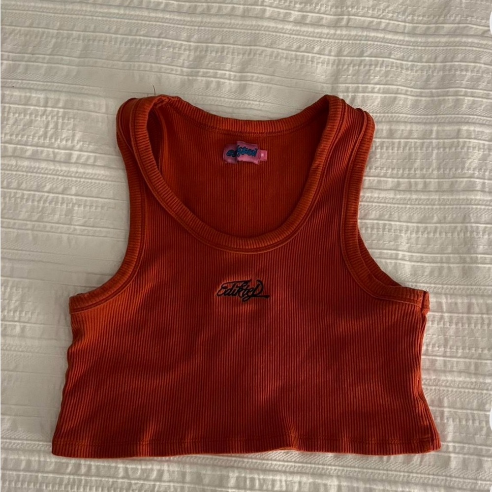 Edikted Orange Cropped Tank Top